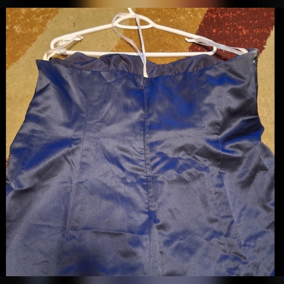 David's Bridal Strapless Midnight Blue Gown - Picture 5 of 5